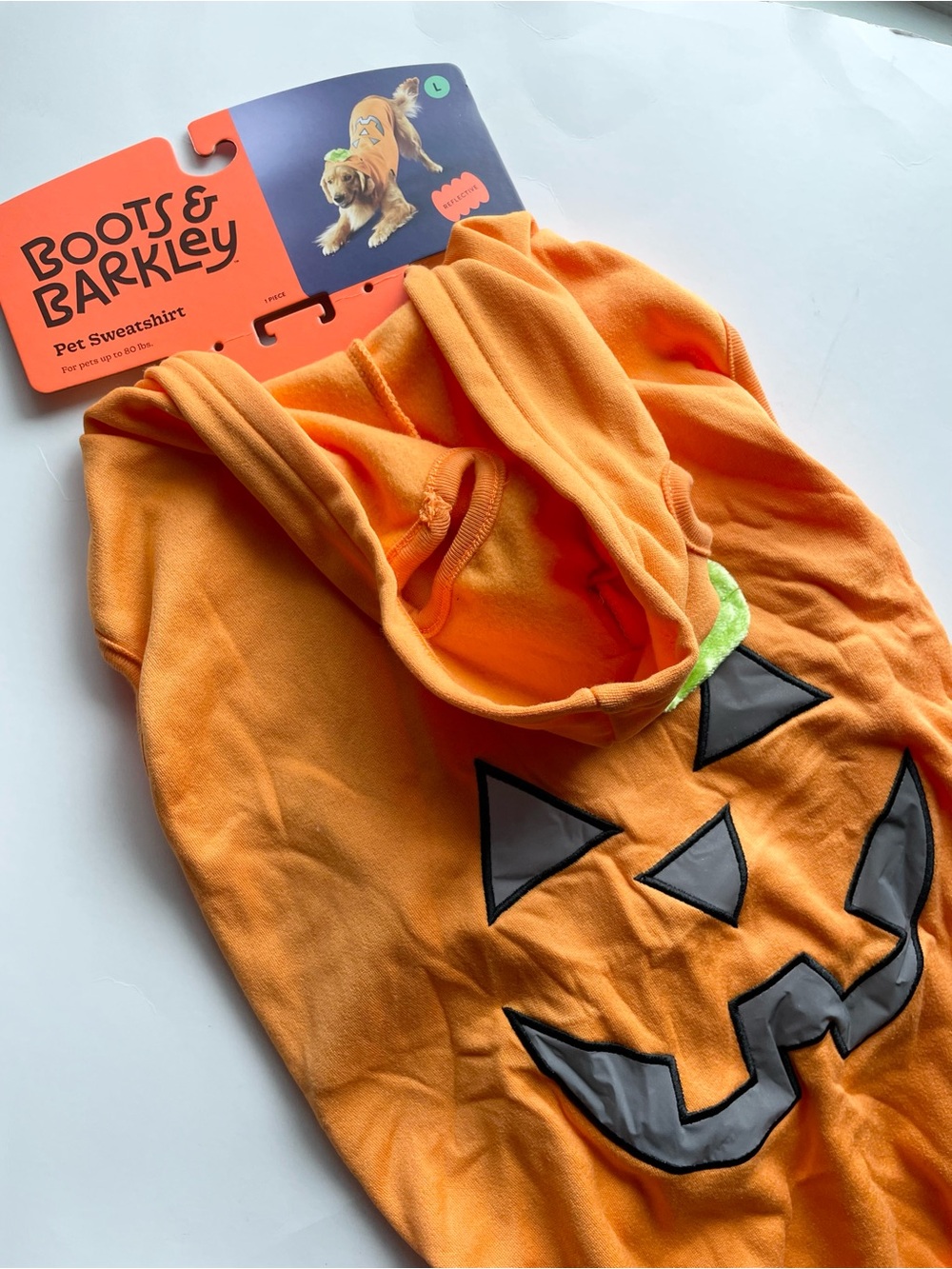 Boots & Barkley Orange Pumpkin Pet Sweatshirt